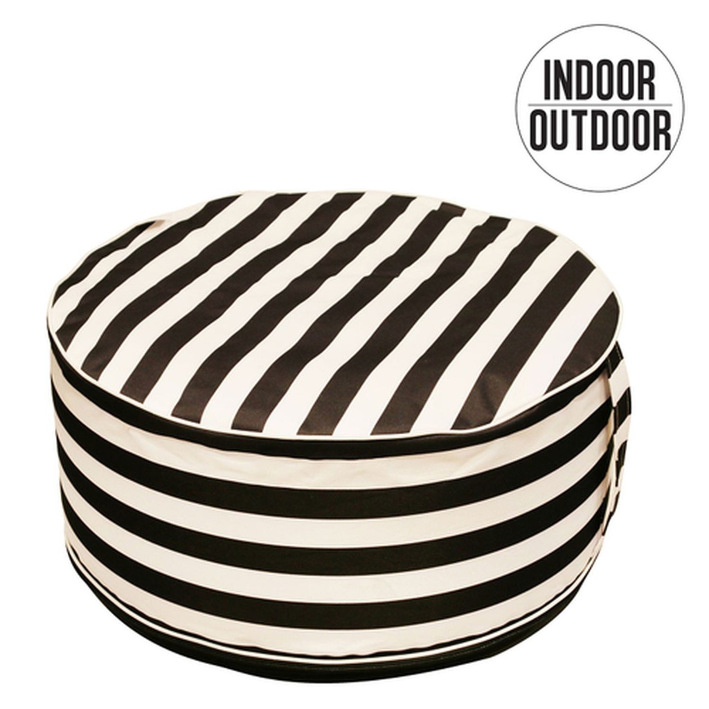 POUF GONFLABLE RAYE BLANC