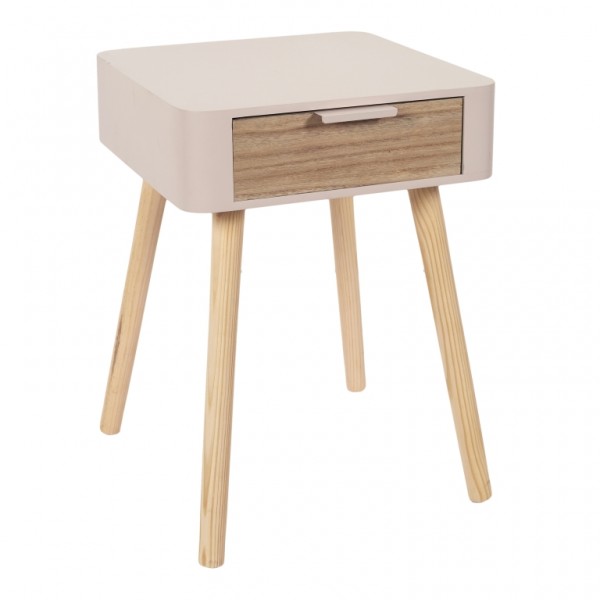 CHEVET 1 TIROIR EN BOIS ROSE