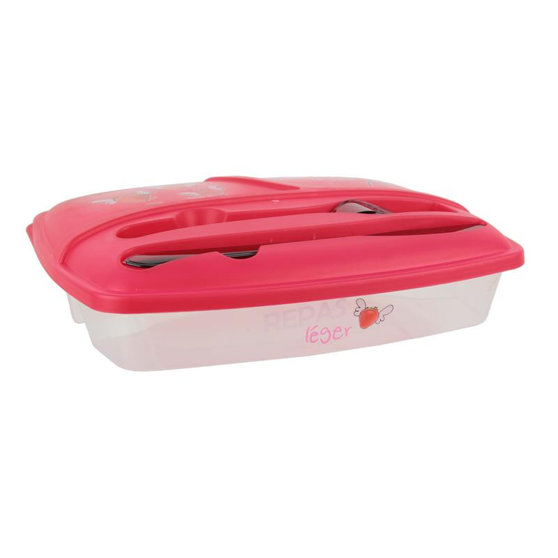 Lunch box illustré avec couverts