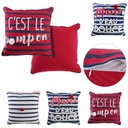 Coussin marin rayé à pompon