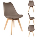 CHAISE SCANDINAVE COQUE PP REMBOURREE TAUPE